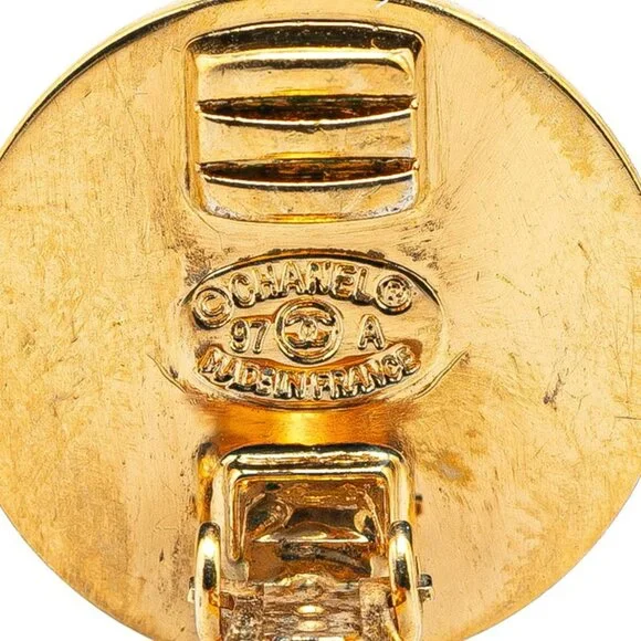 CHANEL Authentic Vintage Gold Logo Earrings - Picture 3 of 3
